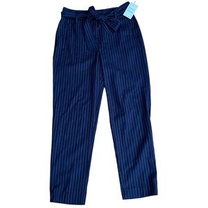 Halogen Brooklyn Pinstripe Tie Waist Pant Sz 4P NWT